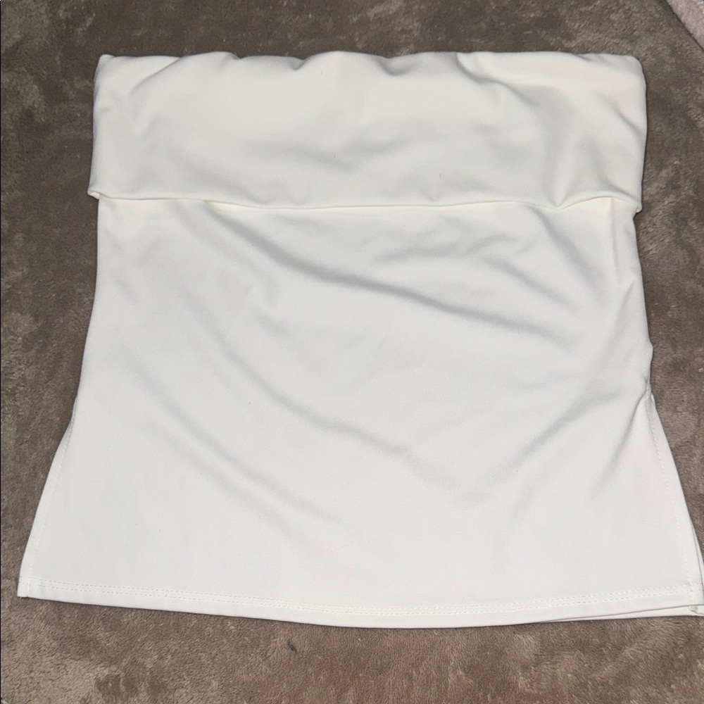 Women’s Cream Strapless Tube Top
